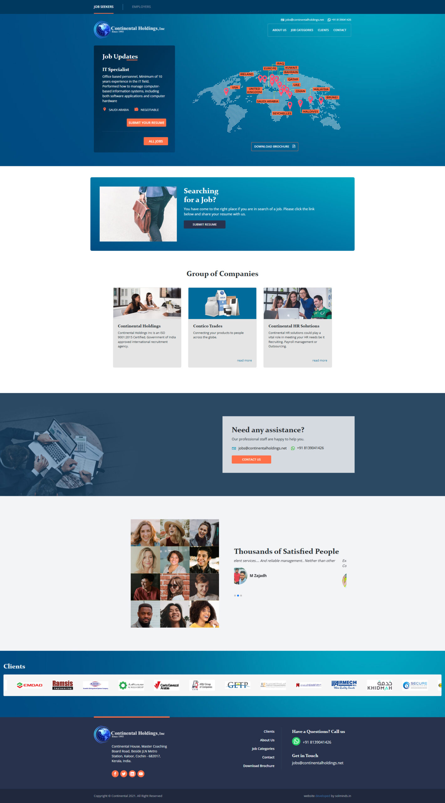 Continental Holdings Website design