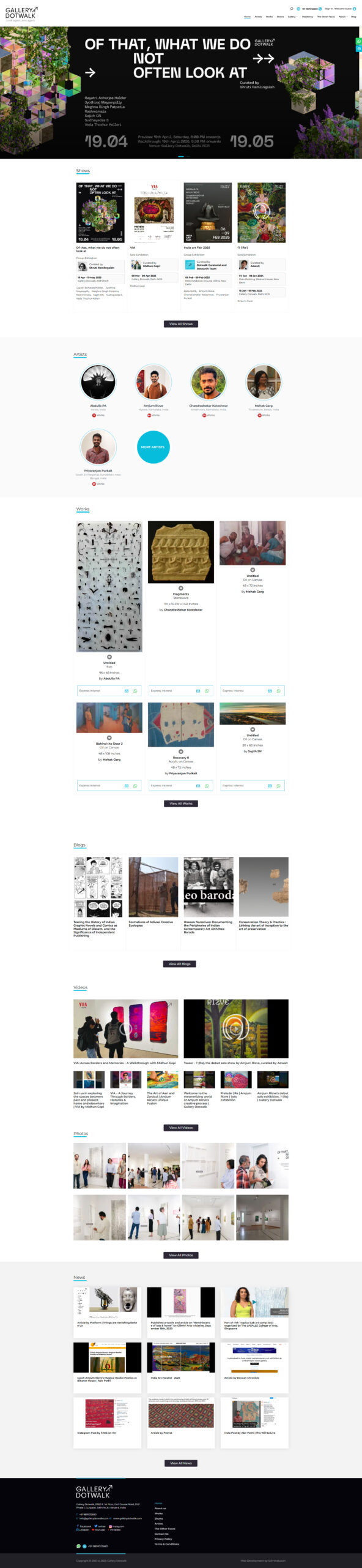 Gallery Dotwalk – Artwork website development