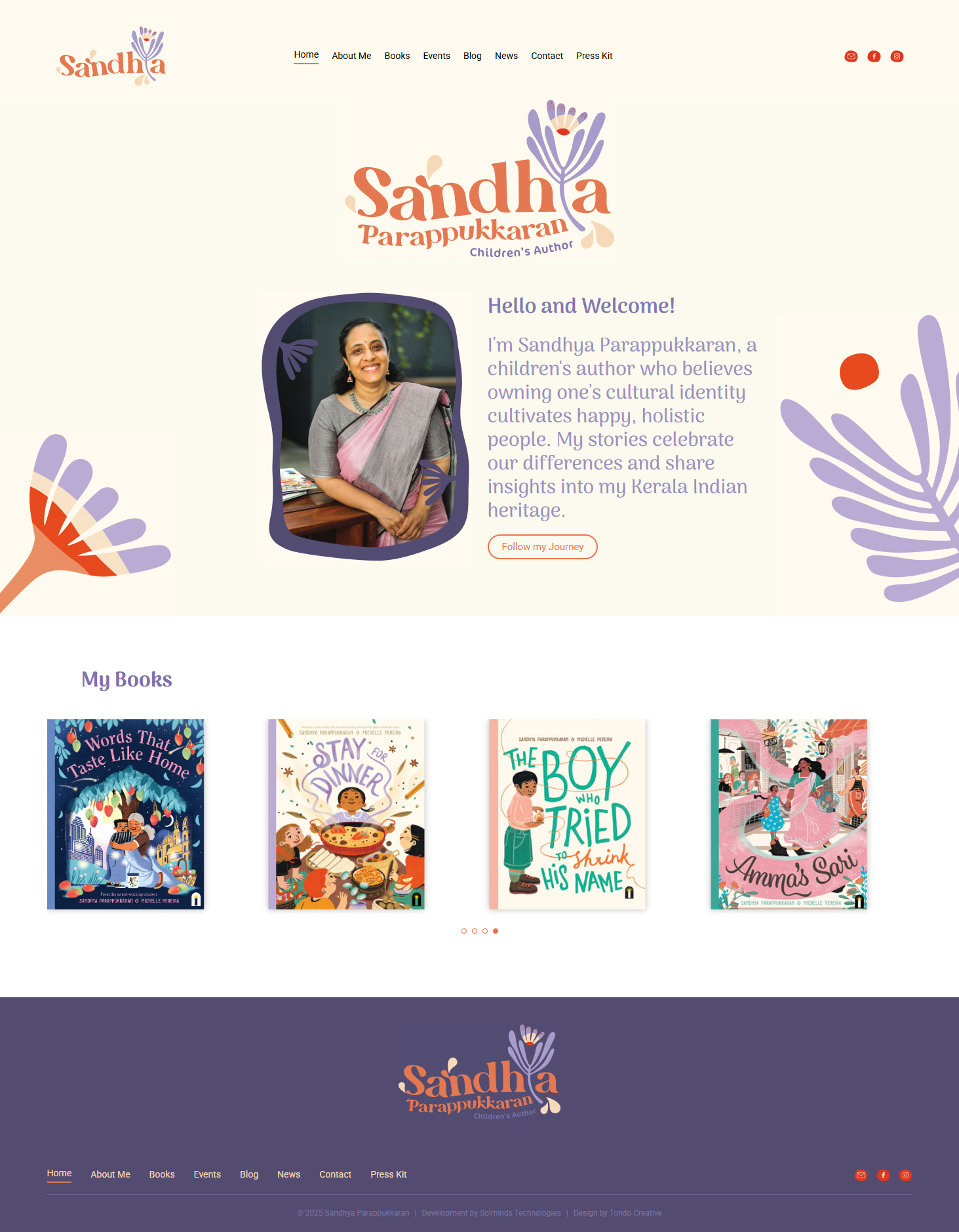 Sandhya Parappukkaran.com – Author website development